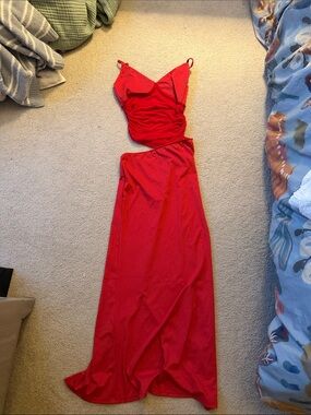 Red Cutout Maxi Dress